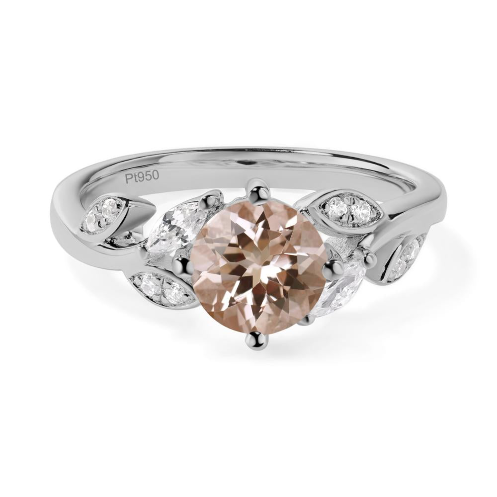 Vine Leaf Morganite Engagement Ring - LUO Jewelry #metal_platinum