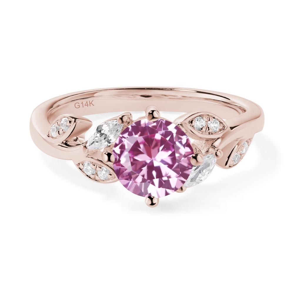 Vine Leaf Pink Sapphire Engagement Ring - LUO Jewelry #metal_14k rose gold