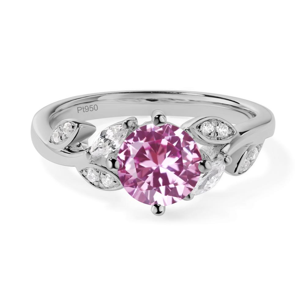 Vine Leaf Pink Sapphire Engagement Ring - LUO Jewelry #metal_platinum