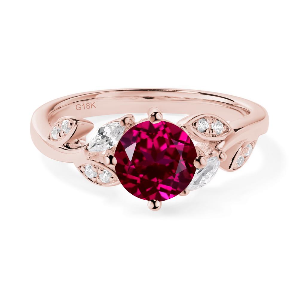 Vine Leaf Ruby Engagement Ring - LUO Jewelry #metal_18k rose gold