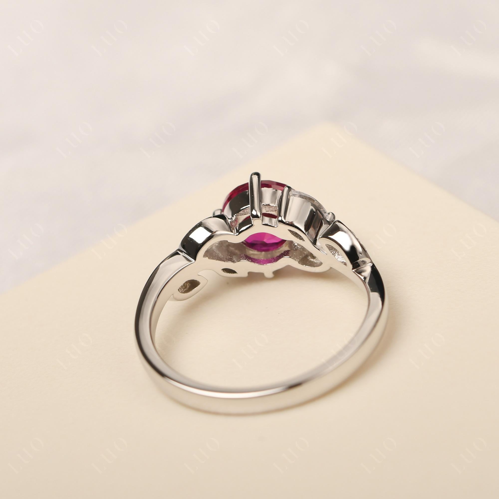 Vine Leaf Ruby Engagement Ring - LUO Jewelry 