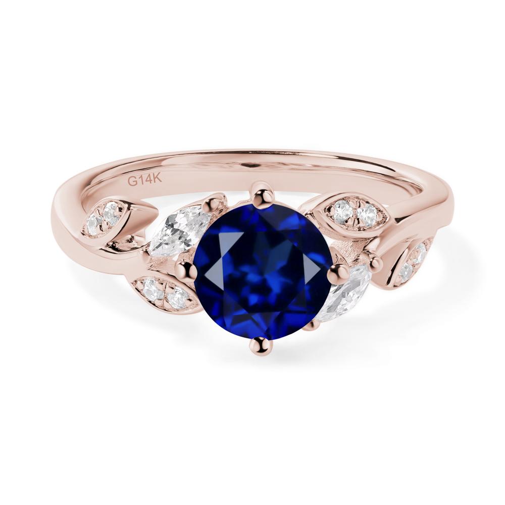 Vine Leaf Sapphire Engagement Ring - LUO Jewelry #metal_14k rose gold