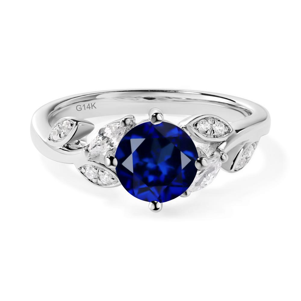 Vine Leaf Sapphire Engagement Ring - LUO Jewelry #metal_14k white gold