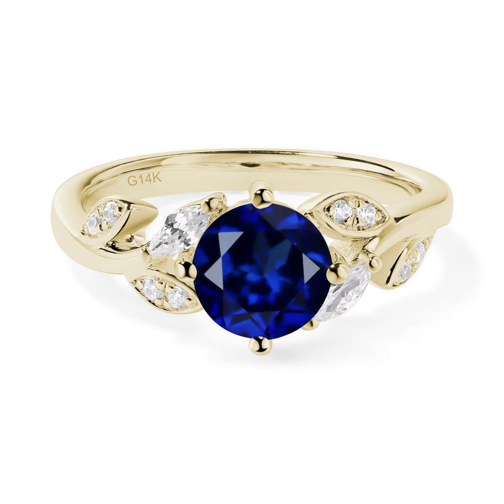 Vine Leaf Sapphire Engagement Ring - LUO Jewelry #metal_14k yellow gold