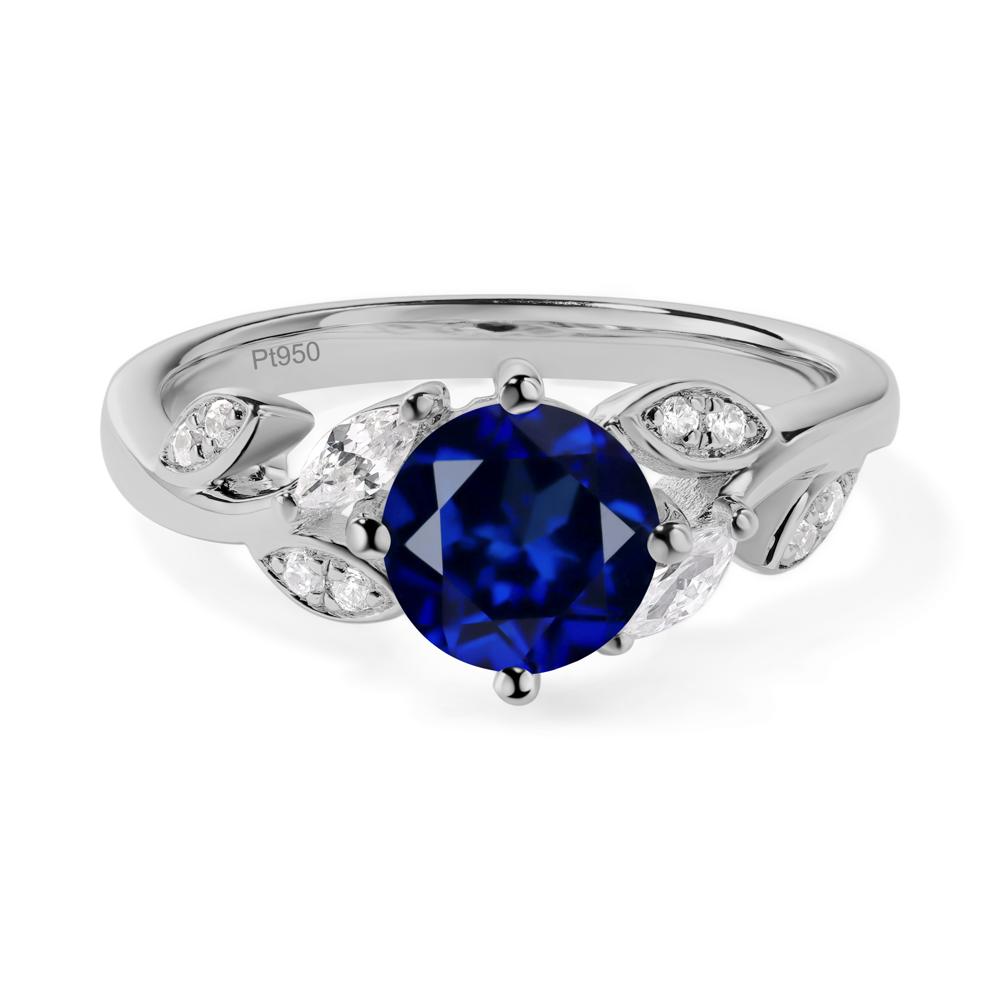 Vine Leaf Sapphire Engagement Ring - LUO Jewelry #metal_platinum