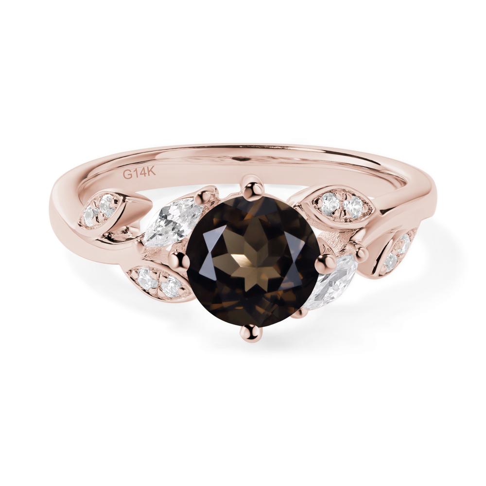 Vine Leaf Smoky Quartz Engagement Ring - LUO Jewelry #metal_14k rose gold