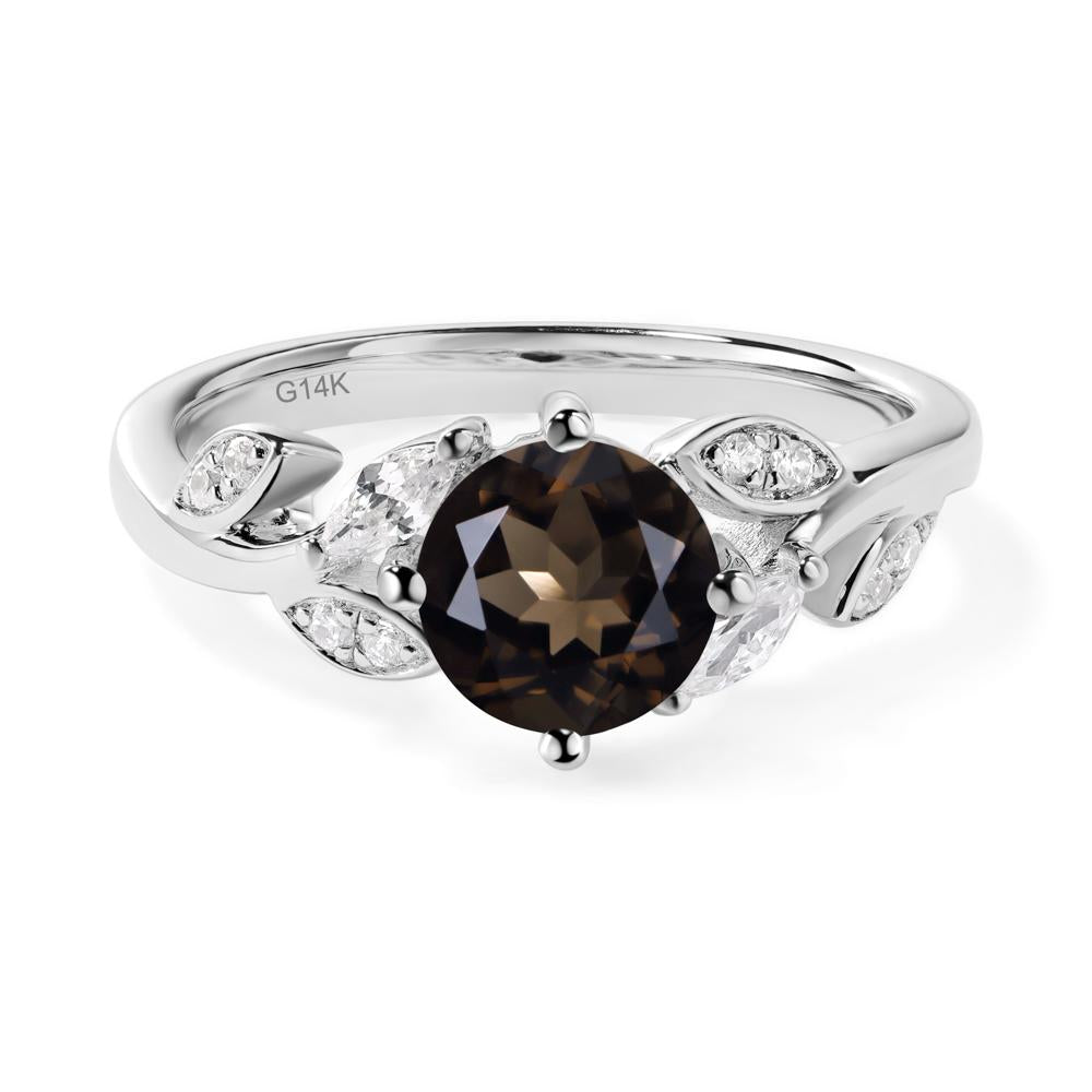 Vine Leaf Smoky Quartz Engagement Ring - LUO Jewelry #metal_14k white gold