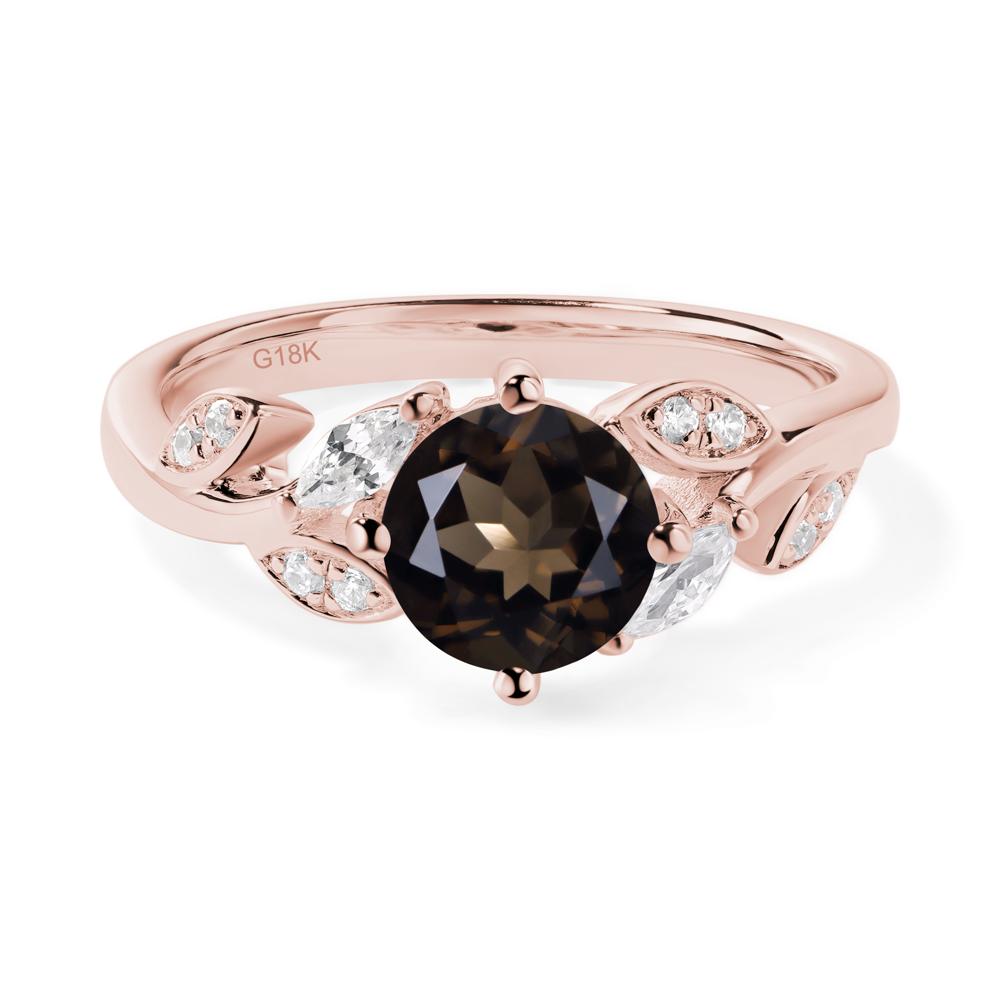 Vine Leaf Smoky Quartz Engagement Ring - LUO Jewelry #metal_18k rose gold