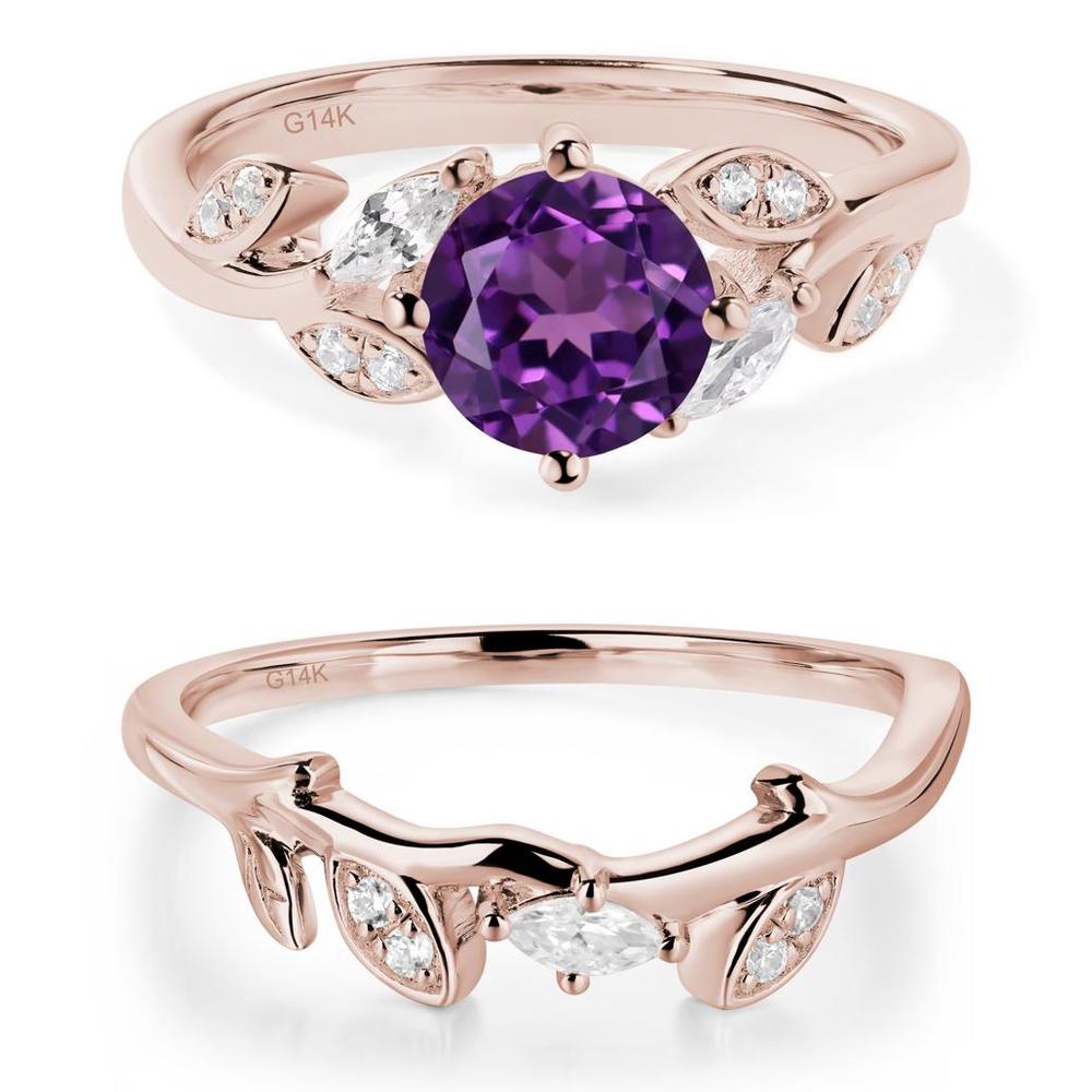 Vine Leaf Amethyst Engagement Ring - LUO Jewelry #metal_xxxxx