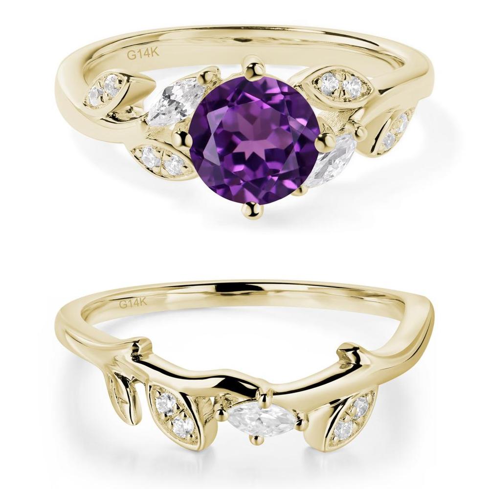 Vine Leaf Amethyst Engagement Ring - LUO Jewelry #metal_xxxxx