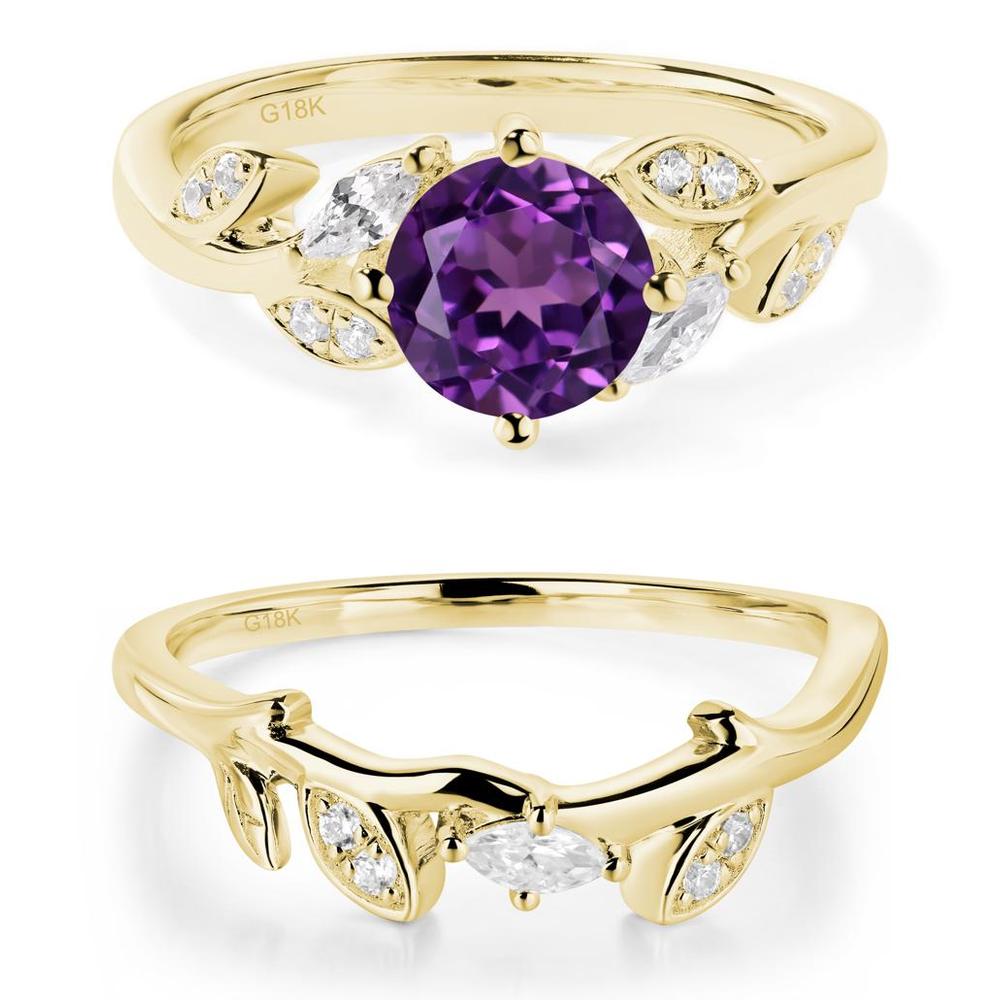 Vine Leaf Amethyst Engagement Ring - LUO Jewelry #metal_xxxxx