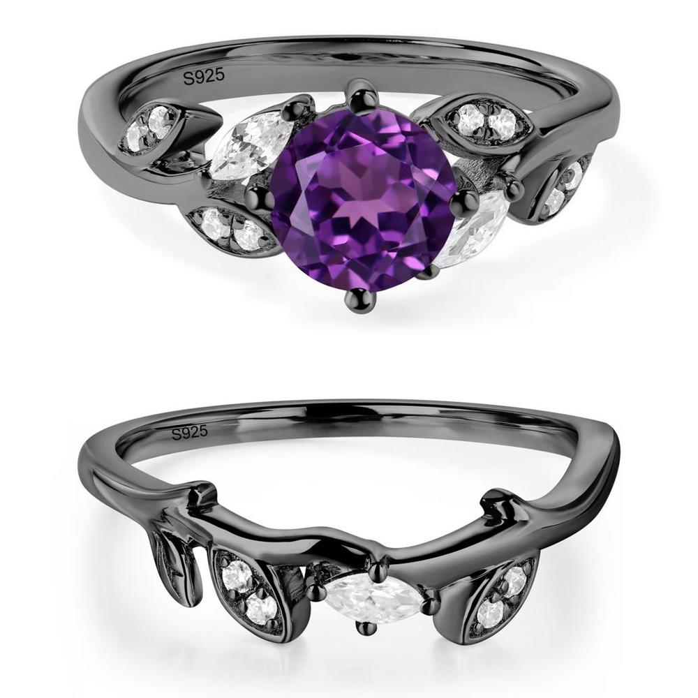 Vine Leaf Amethyst Engagement Ring - LUO Jewelry #metal_xxxxx