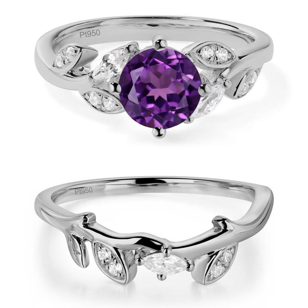 Vine Leaf Amethyst Engagement Ring - LUO Jewelry #metal_xxxxx