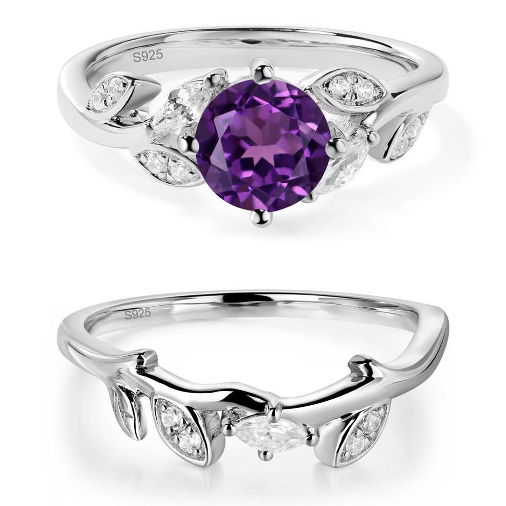 Vine Leaf Amethyst Engagement Ring - LUO Jewelry #metal_xxxxx