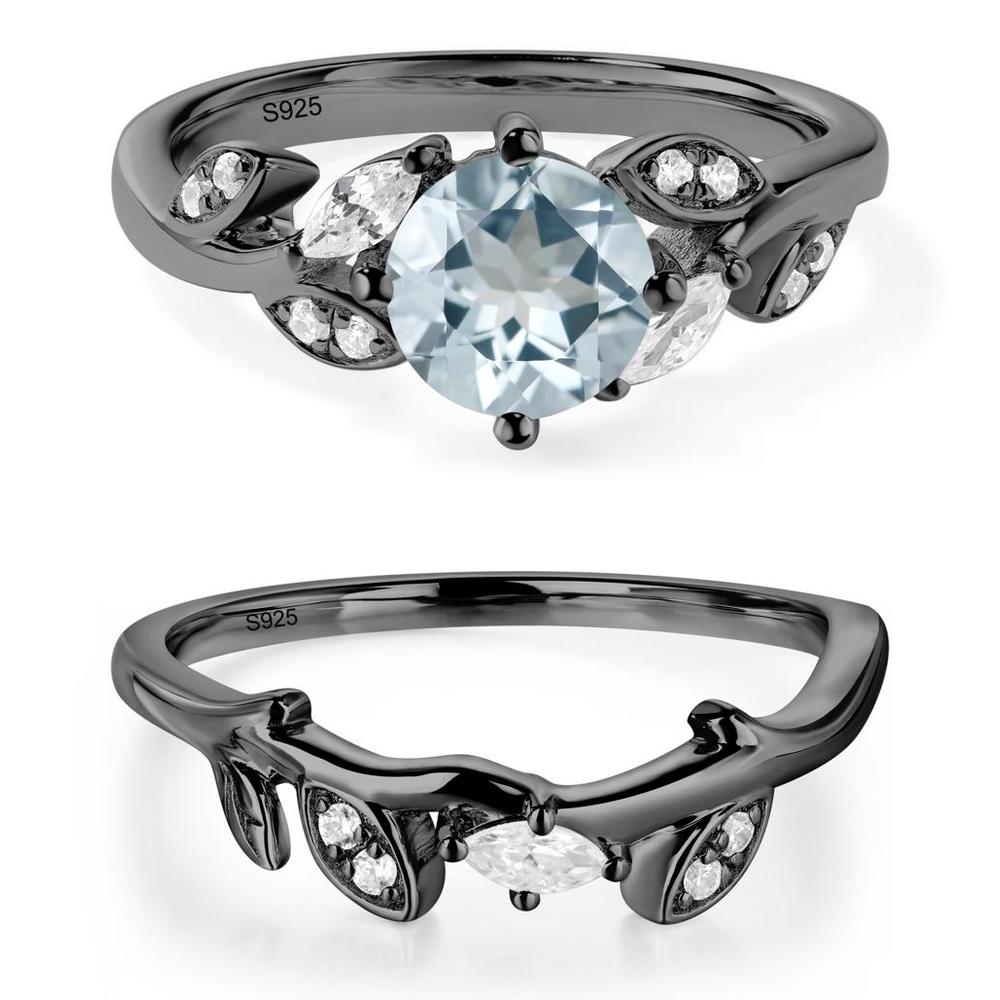 Vine Leaf Aquamarine Engagement Ring - LUO Jewelry #metal_xxxxx