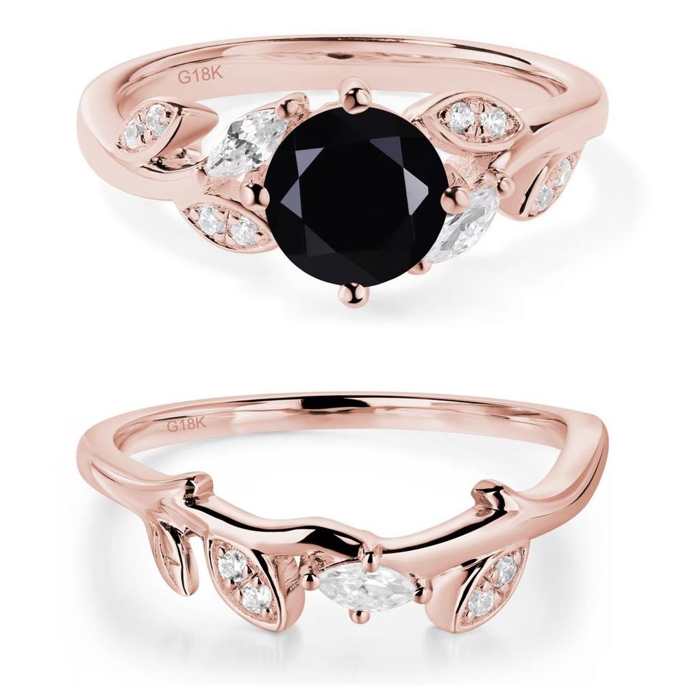 Vine Leaf Black Spinel Engagement Ring - LUO Jewelry #metal_xxxxx