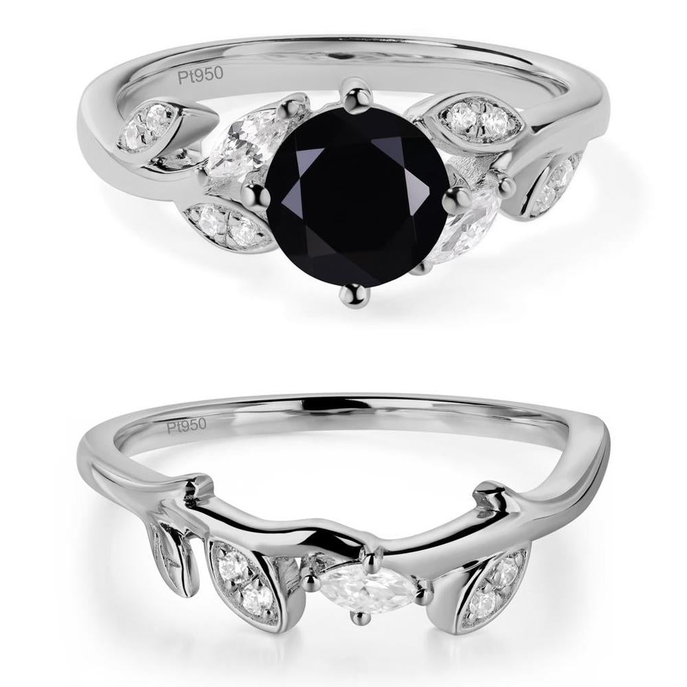 Vine Leaf Black Spinel Engagement Ring - LUO Jewelry #metal_xxxxx