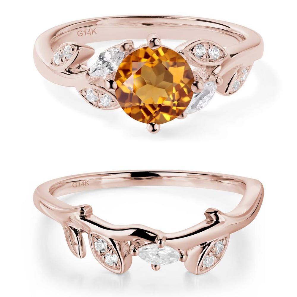 Vine Leaf Citrine Engagement Ring - LUO Jewelry #metal_xxxxx