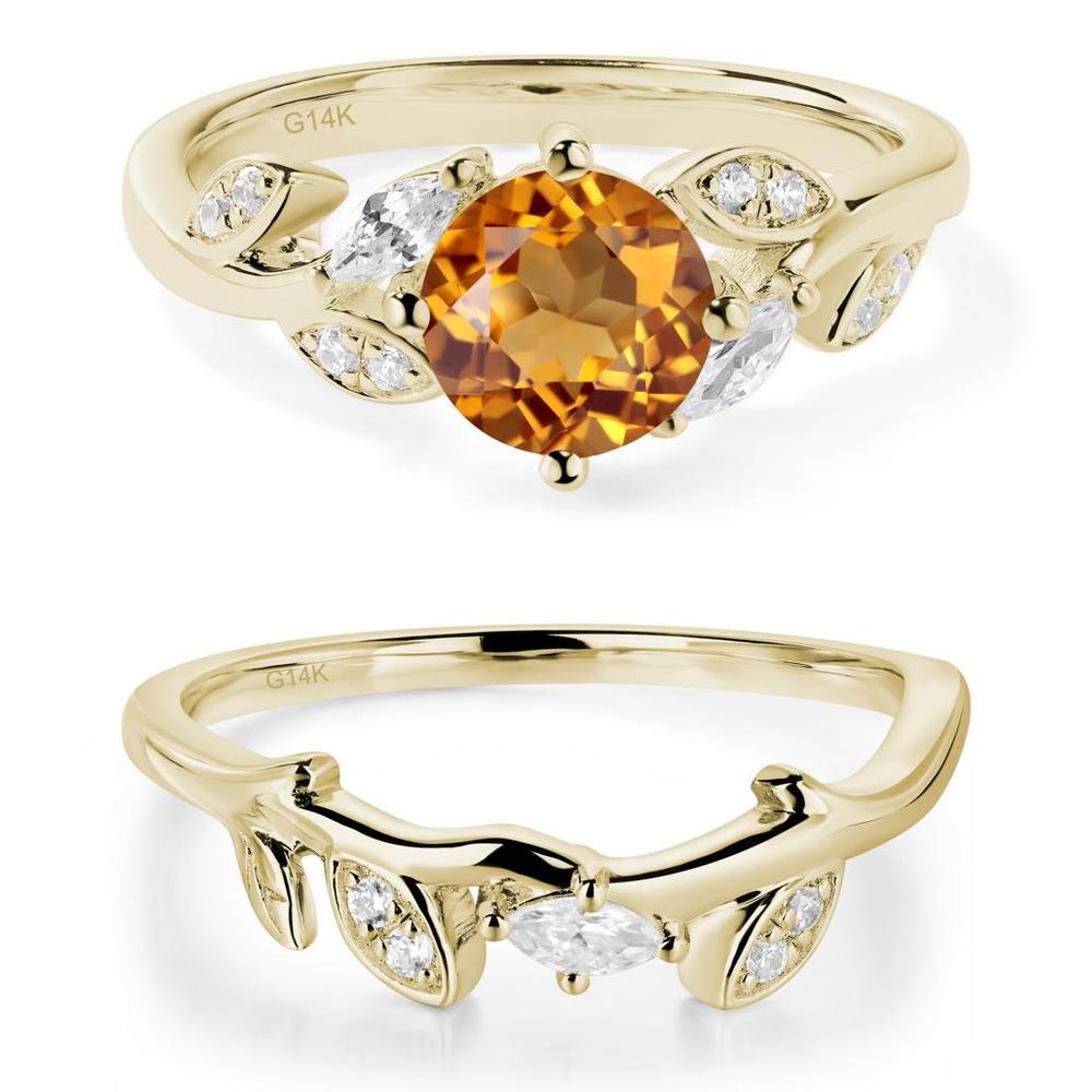 Vine Leaf Citrine Engagement Ring - LUO Jewelry #metal_xxxxx