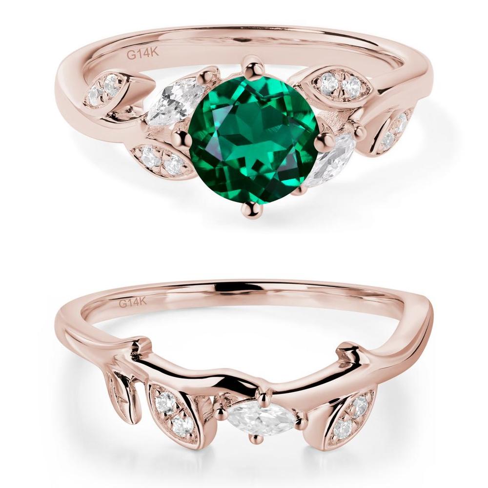 Vine Leaf Emerald Engagement Ring - LUO Jewelry #metal_xxxxx