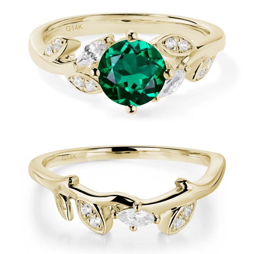 Vine Leaf Emerald Engagement Ring - LUO Jewelry #metal_xxxxx