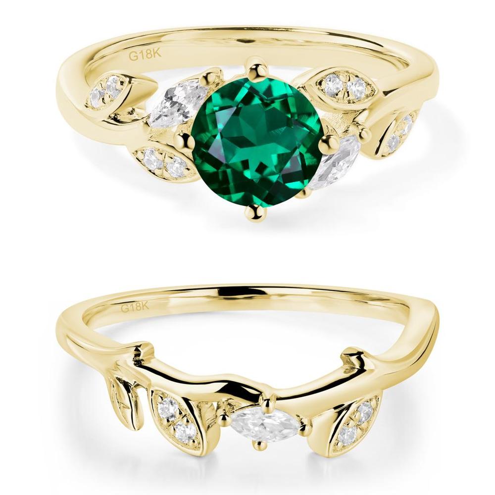 Vine Leaf Emerald Engagement Ring - LUO Jewelry #metal_xxxxx