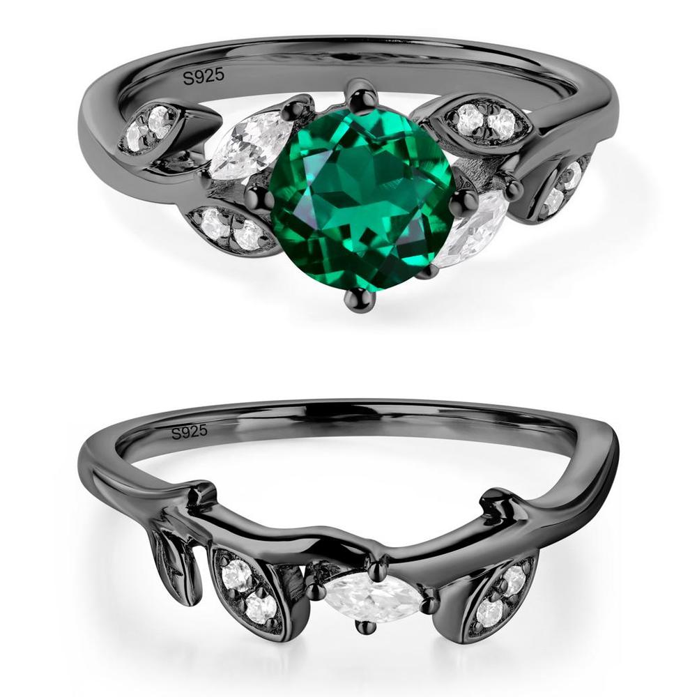 Vine Leaf Emerald Engagement Ring - LUO Jewelry #metal_xxxxx