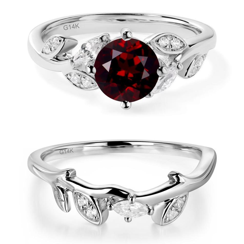 Vine Leaf Garnet Engagement Ring - LUO Jewelry #metal_xxxxx