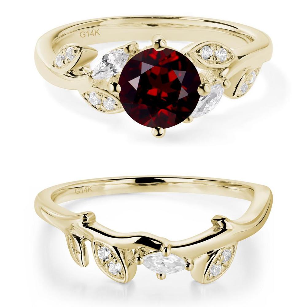 Vine Leaf Garnet Engagement Ring - LUO Jewelry #metal_xxxxx