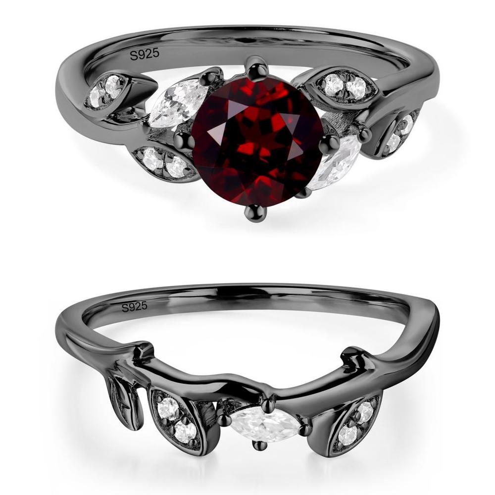 Vine Leaf Garnet Engagement Ring - LUO Jewelry #metal_xxxxx