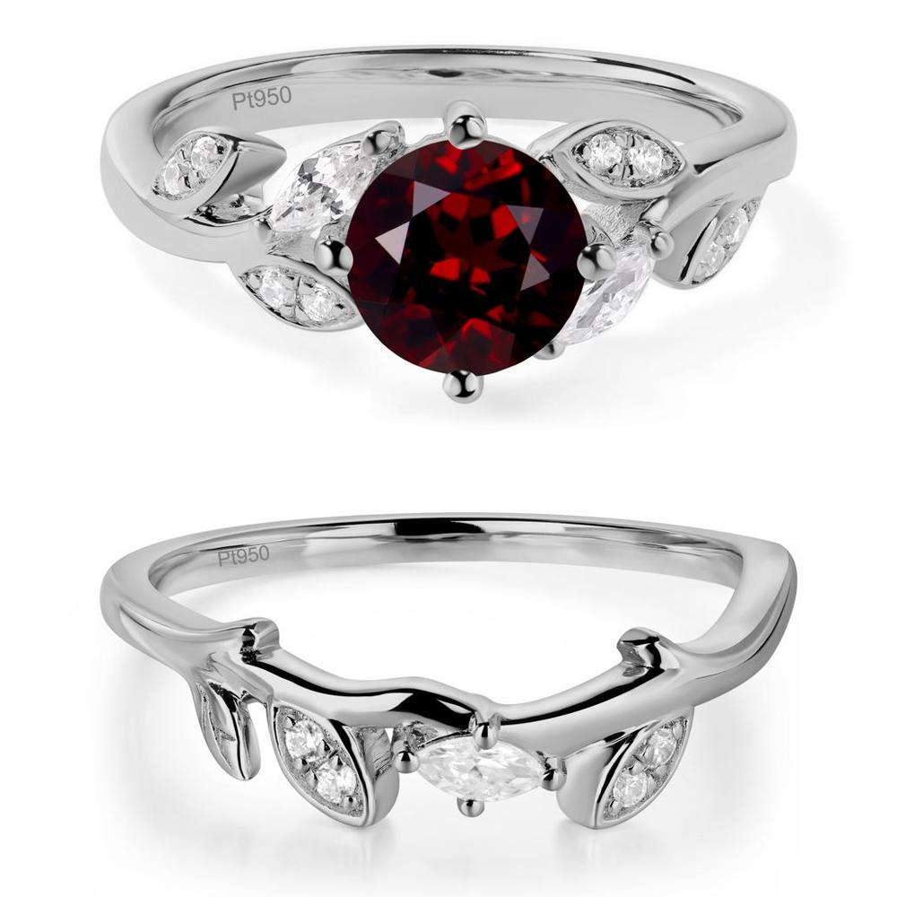 Vine Leaf Garnet Engagement Ring - LUO Jewelry #metal_xxxxx