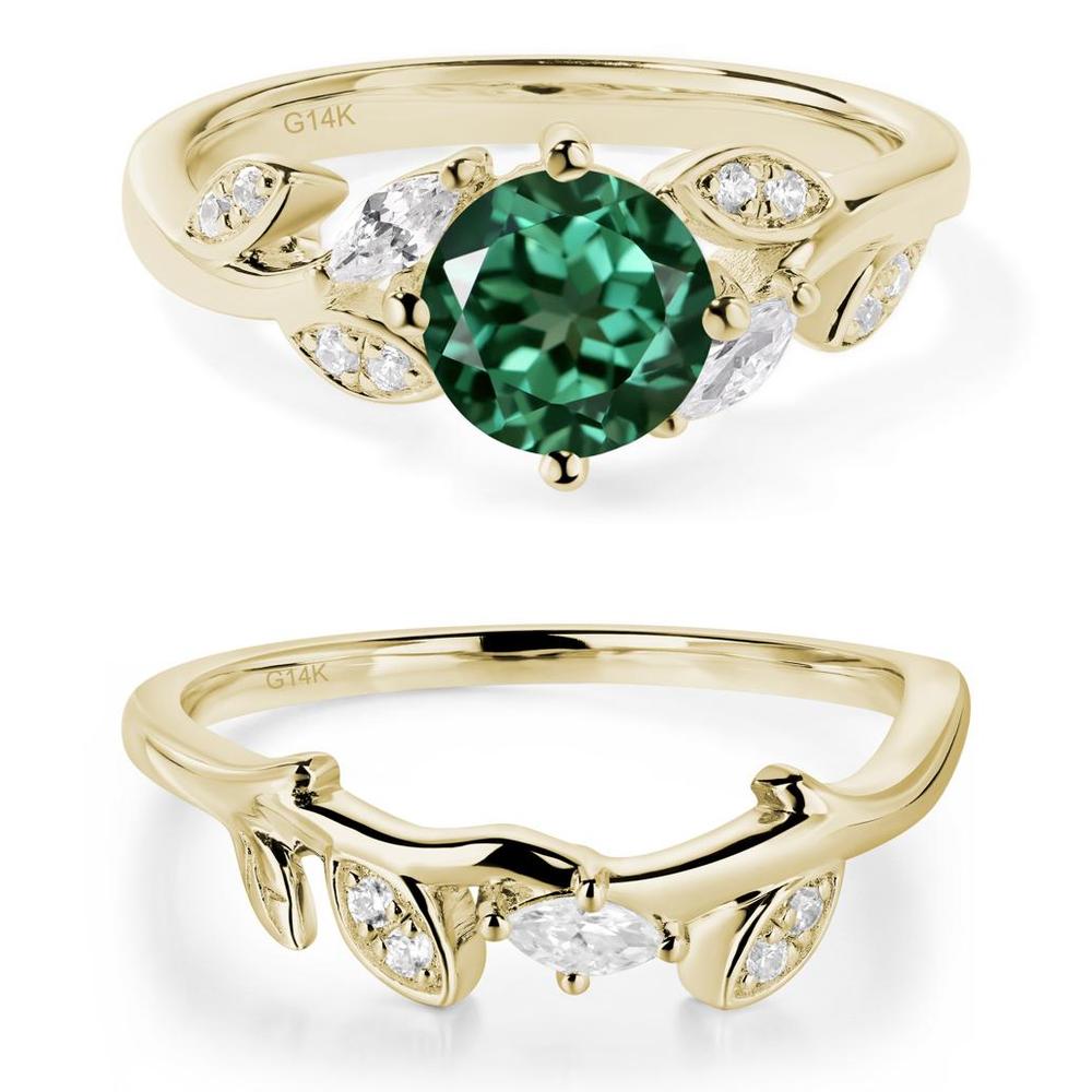 Vine Leaf Green Sapphire Engagement Ring - LUO Jewelry #metal_xxxxx