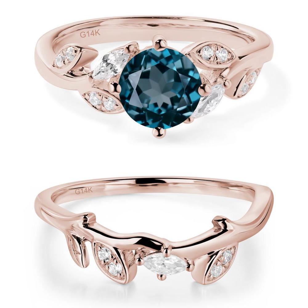 Vine Leaf London Blue Topaz Engagement Ring - LUO Jewelry #metal_xxxxx