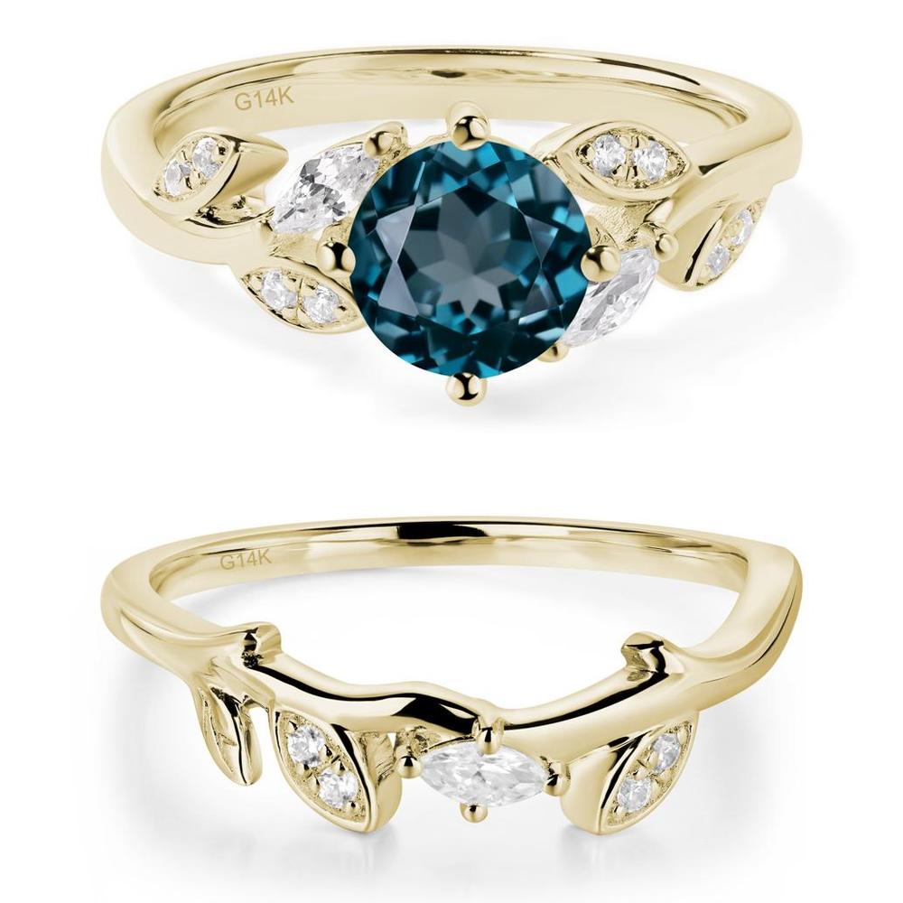 Vine Leaf London Blue Topaz Engagement Ring - LUO Jewelry #metal_xxxxx