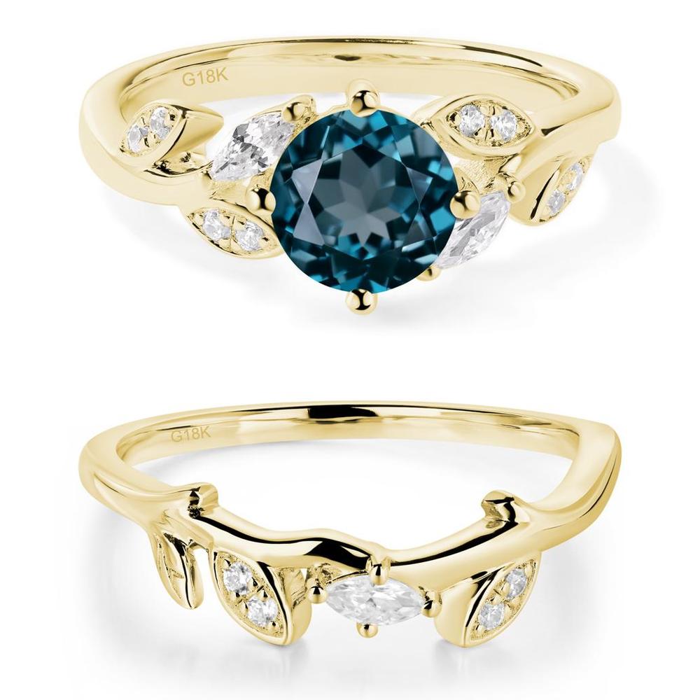 Vine Leaf London Blue Topaz Engagement Ring - LUO Jewelry #metal_xxxxx