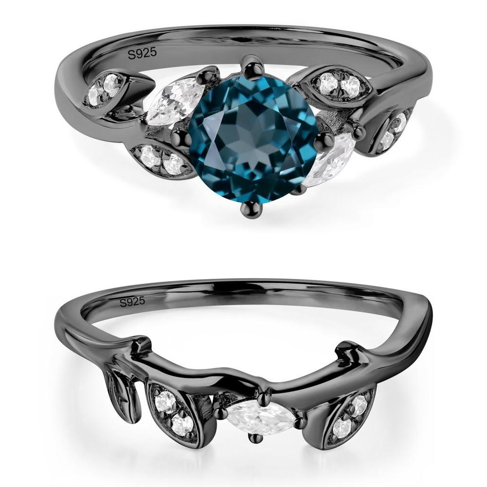 Vine Leaf London Blue Topaz Engagement Ring - LUO Jewelry #metal_xxxxx