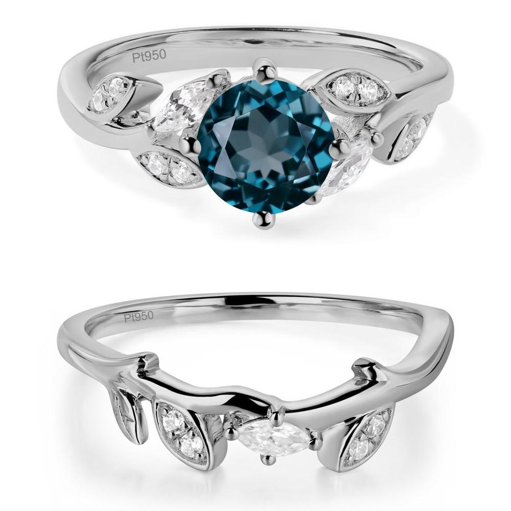 Vine Leaf London Blue Topaz Engagement Ring - LUO Jewelry #metal_xxxxx