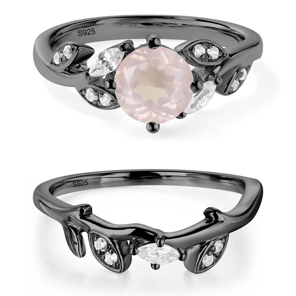 Vine Leaf Rose Quartz Engagement Ring - LUO Jewelry #metal_xxxxx