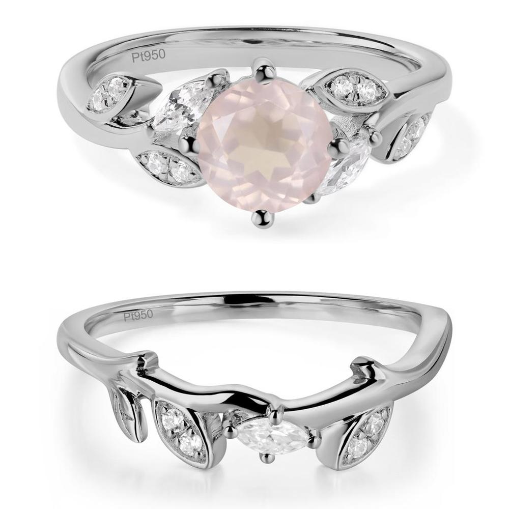 Vine Leaf Rose Quartz Engagement Ring - LUO Jewelry #metal_xxxxx