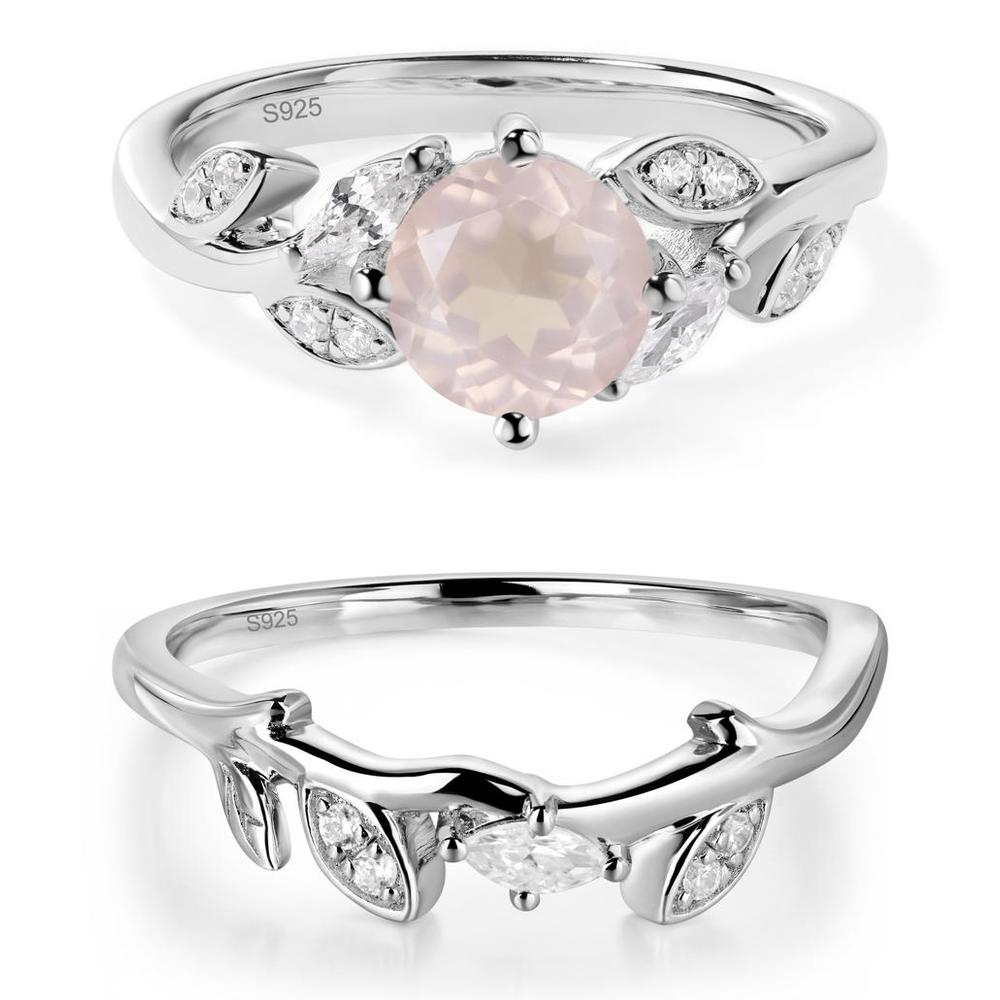 Vine Leaf Rose Quartz Engagement Ring - LUO Jewelry #metal_xxxxx