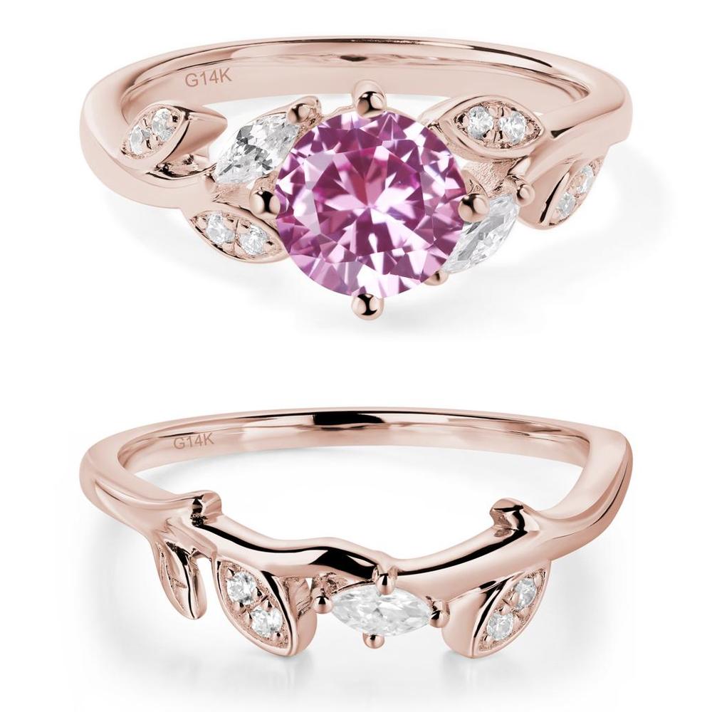 Vine Leaf Pink Sapphire Engagement Ring - LUO Jewelry #metal_xxxxx