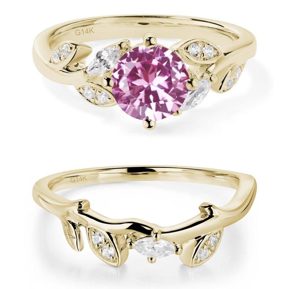 Vine Leaf Pink Sapphire Engagement Ring - LUO Jewelry #metal_xxxxx