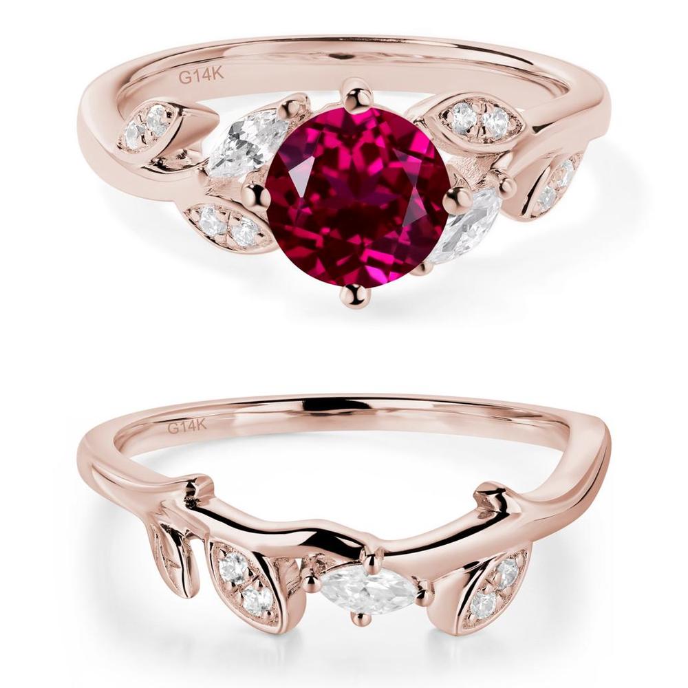 Vine Leaf Ruby Engagement Ring - LUO Jewelry #metal_xxxxx