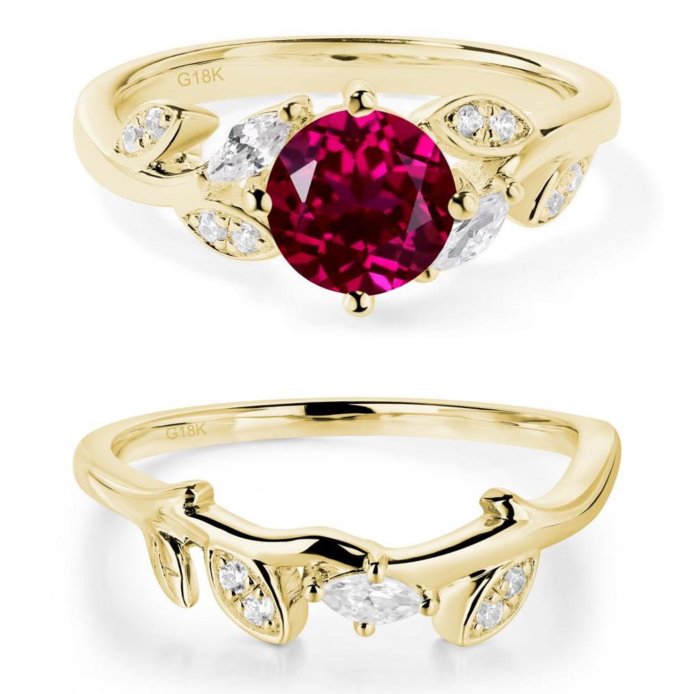 Vine Leaf Ruby Engagement Ring - LUO Jewelry #metal_xxxxx