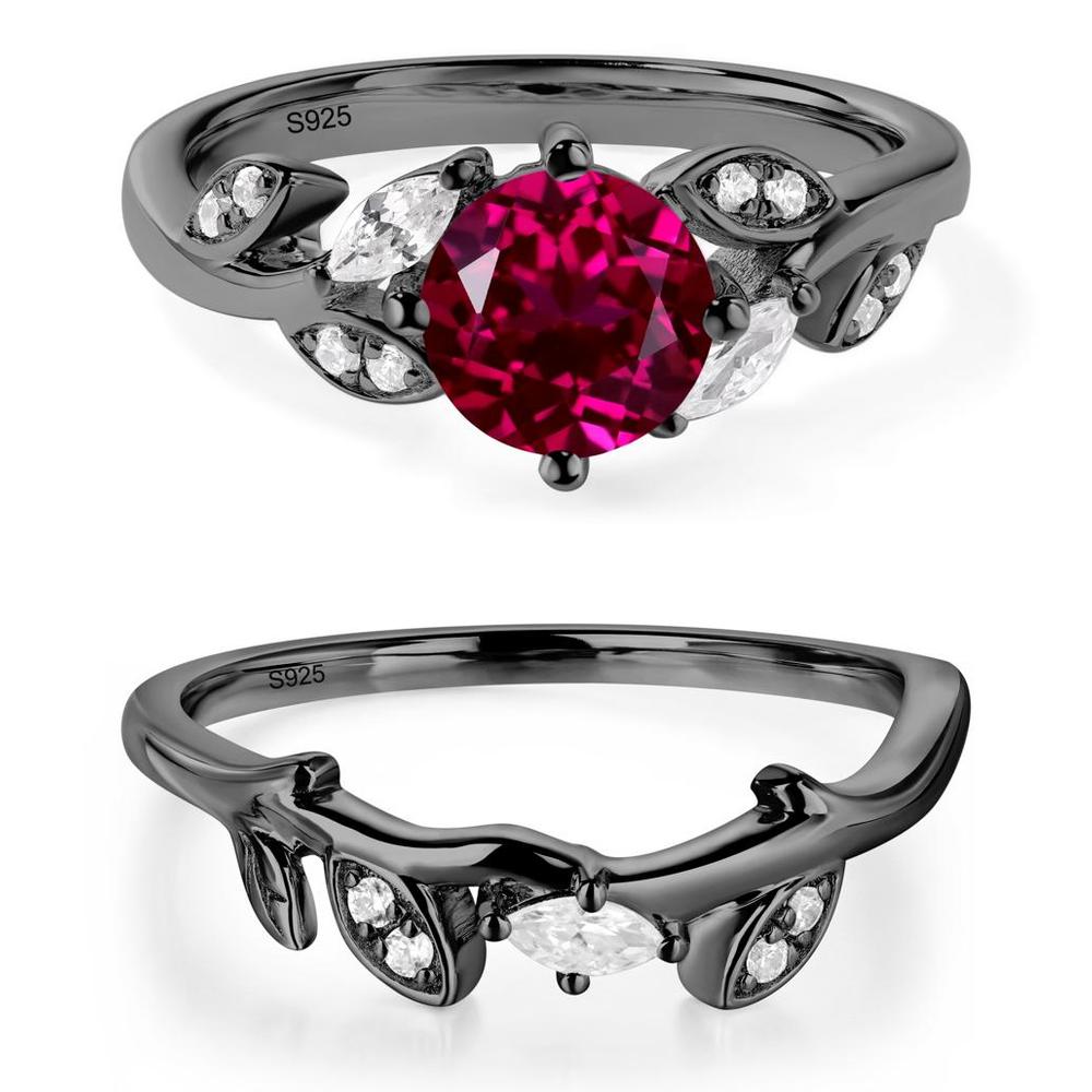 Vine Leaf Ruby Engagement Ring - LUO Jewelry #metal_xxxxx