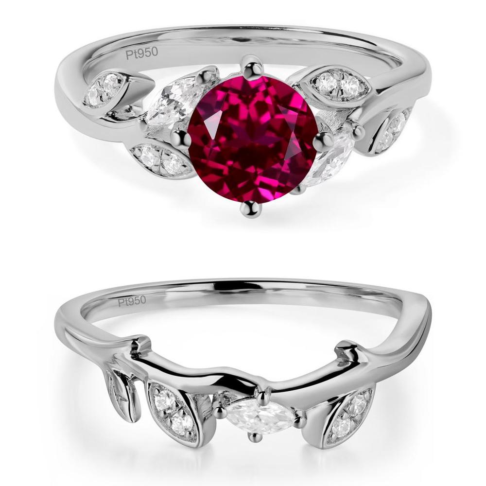 Vine Leaf Ruby Engagement Ring - LUO Jewelry #metal_xxxxx