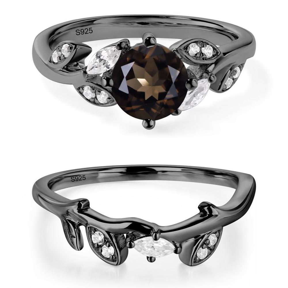 Vine Leaf Smoky Quartz Engagement Ring - LUO Jewelry #metal_xxxxx