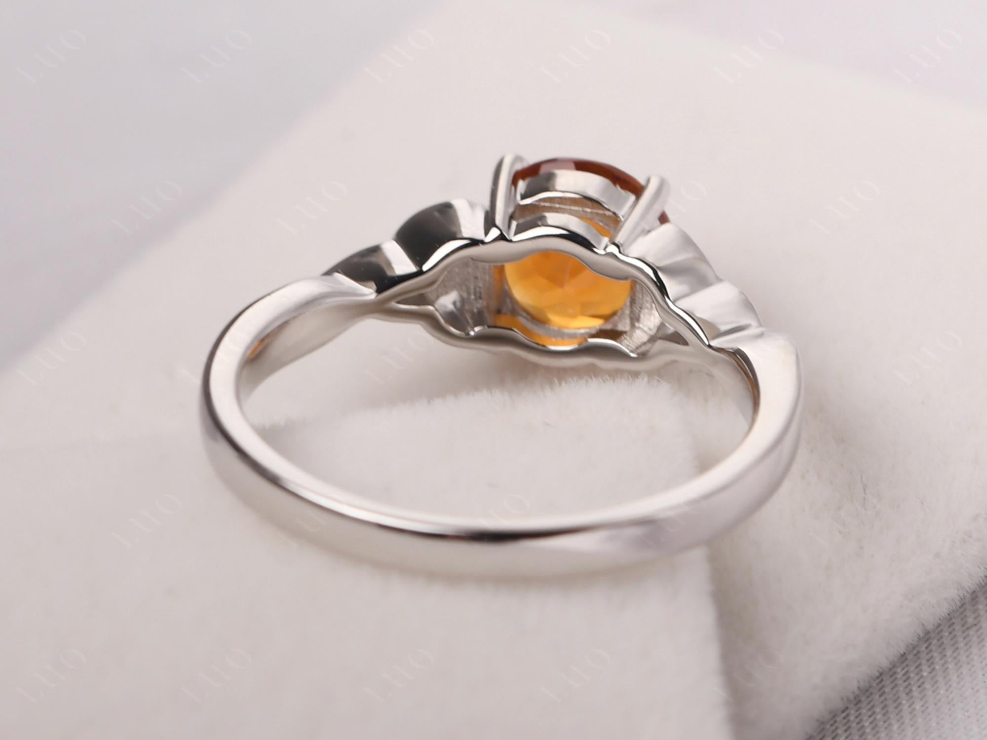 Round Cut Citrine Celtic Ring - LUO Jewelry 