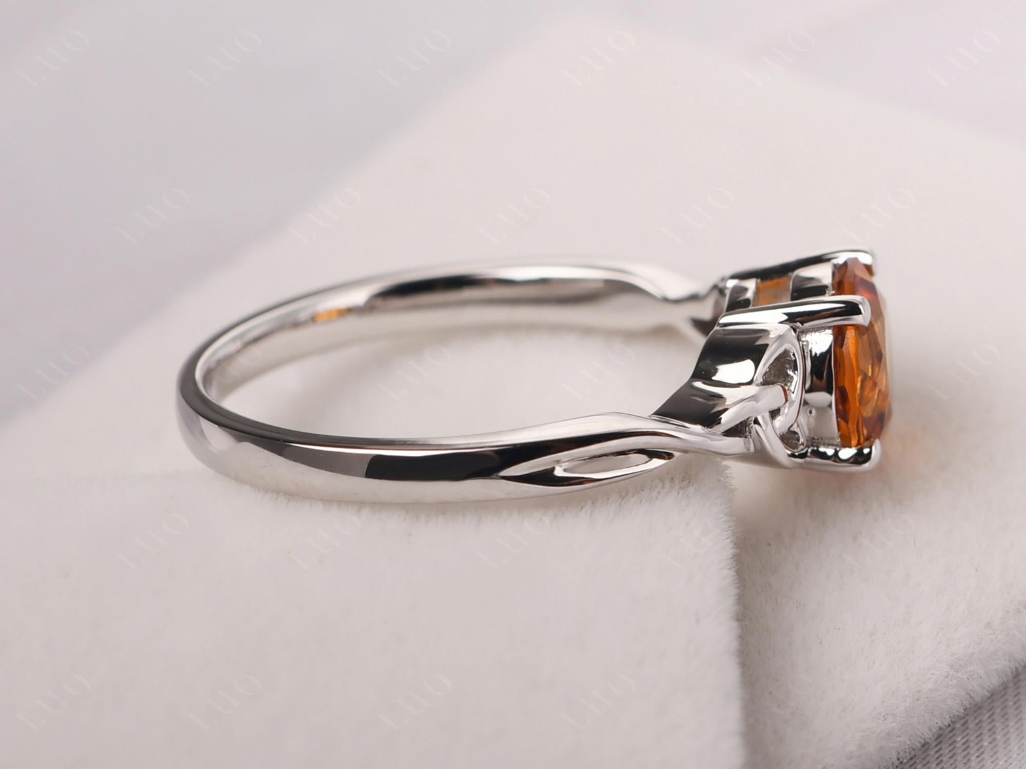 Round Cut Citrine Celtic Ring - LUO Jewelry 