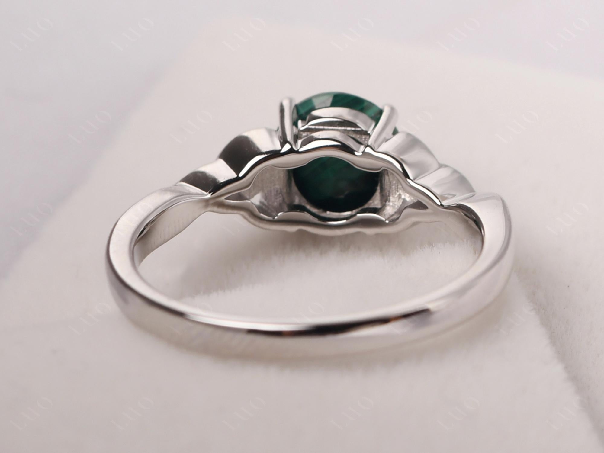 Round Cut Malachite Celtic Ring - LUO Jewelry 